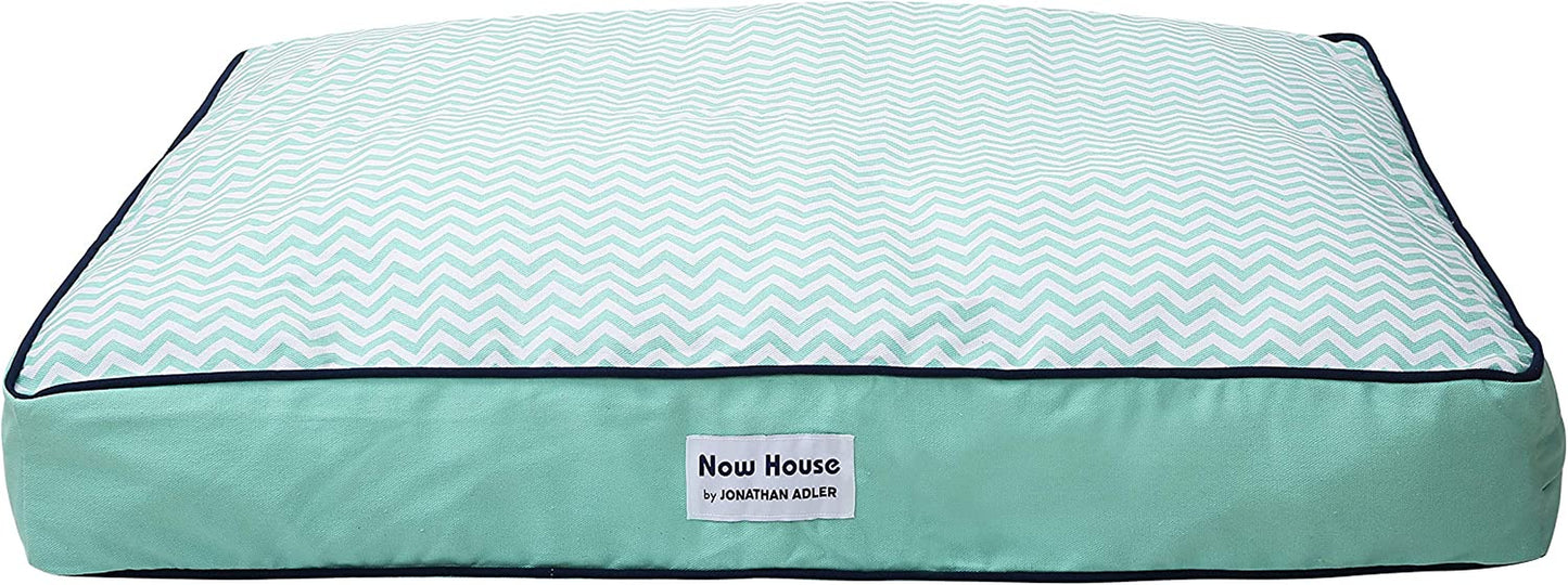 Now House for Pets by Teal Chevron Cushion Dog Bed, Large | Large Dog Bed Washable Dog Bed for Large Dogs by Now House by (FF15504)